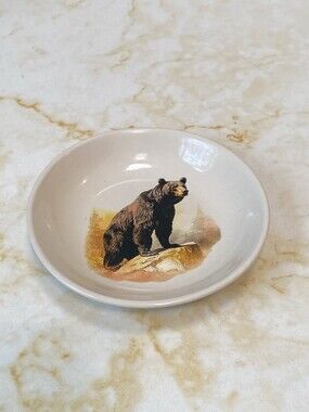 New Open Road Brand Country Autumn Bear Ceramic Trinket Dish Tea Rest 4 Inch NWT